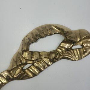 Vintage Brass Pediment 14" bow ribbon over the door art gold wall French